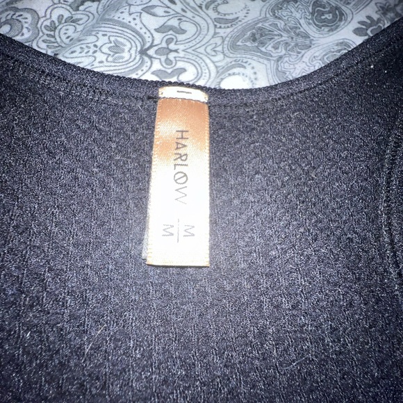 Harlow waffle snap crop top/ bralette, racerback, black, NWOT - Picture 8 of 8